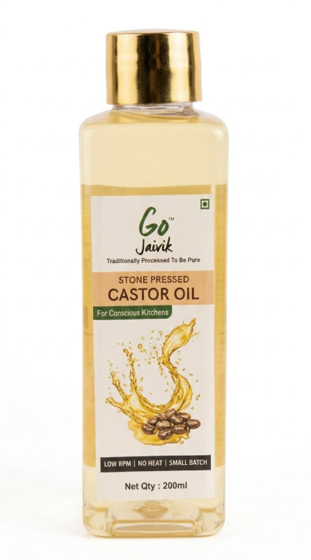 Stone pressed castor oil 200ml bottle